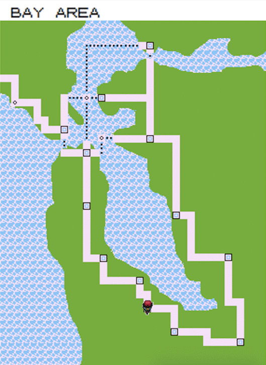 Pokémon style map of the Bay Area